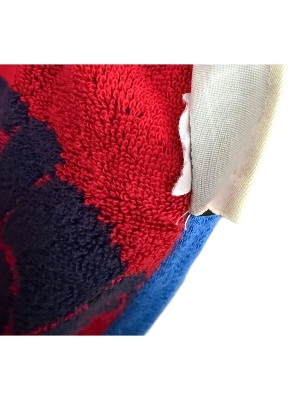 L.L.Bean BIG Seaside Beach Towel Lobster Print Navy Blue Red Cotton 62 x 34" - Picture 5 of 5